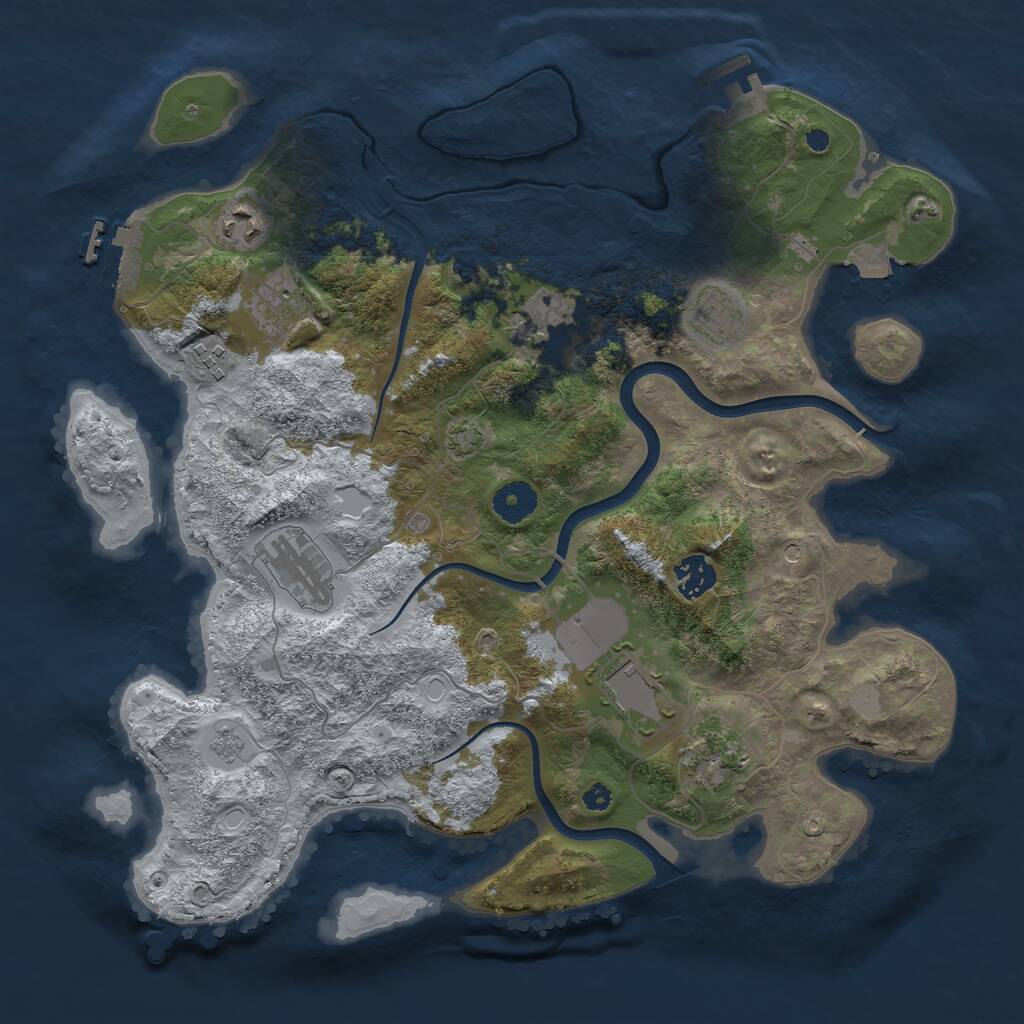 Rust Map: Procedural Map, Size: 3700, Seed: 67658, 15 Monuments