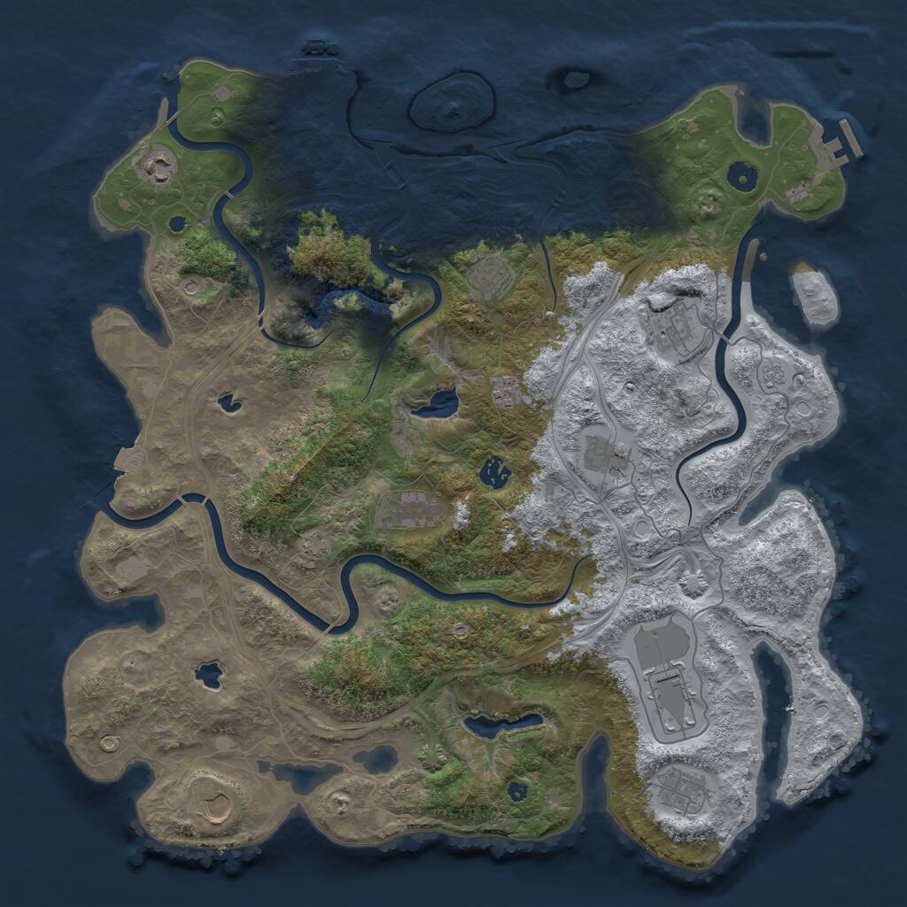 Rust Map: Procedural Map, Size: 4500, Seed: 1979477934, 16 Monuments