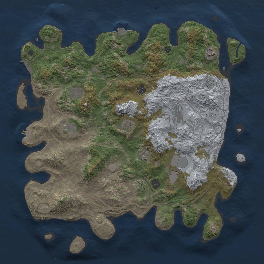 Rust Map: Procedural Map, Size: 4250, Seed: 785361846, 17 Monuments