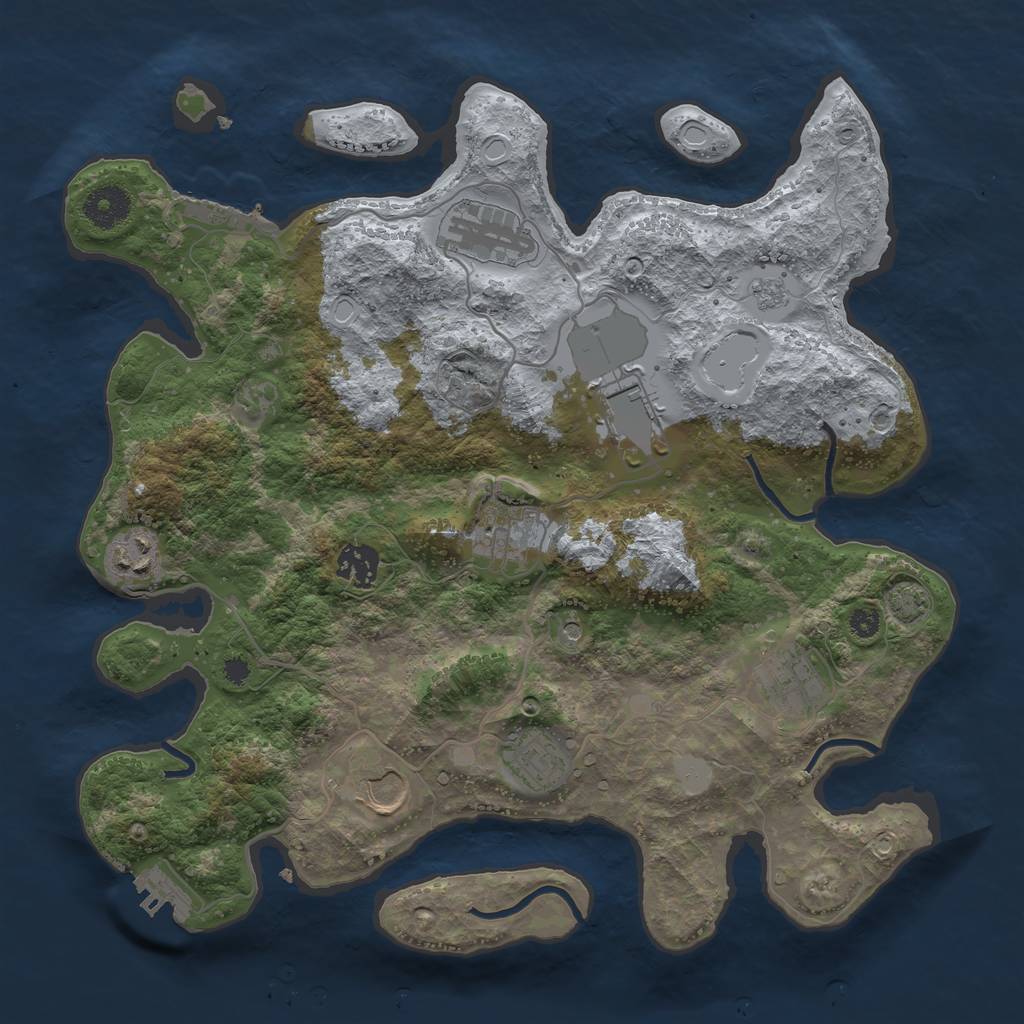 Rust Map: Procedural Map, Size: 3500, Seed: 59439906, 16 Monuments