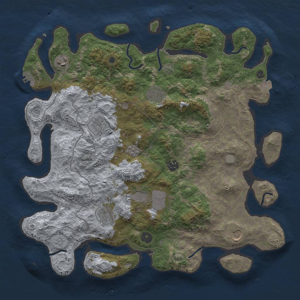 Rust Map: Procedural Map, Size: 4000, Seed: 2082911832, 15 Monuments