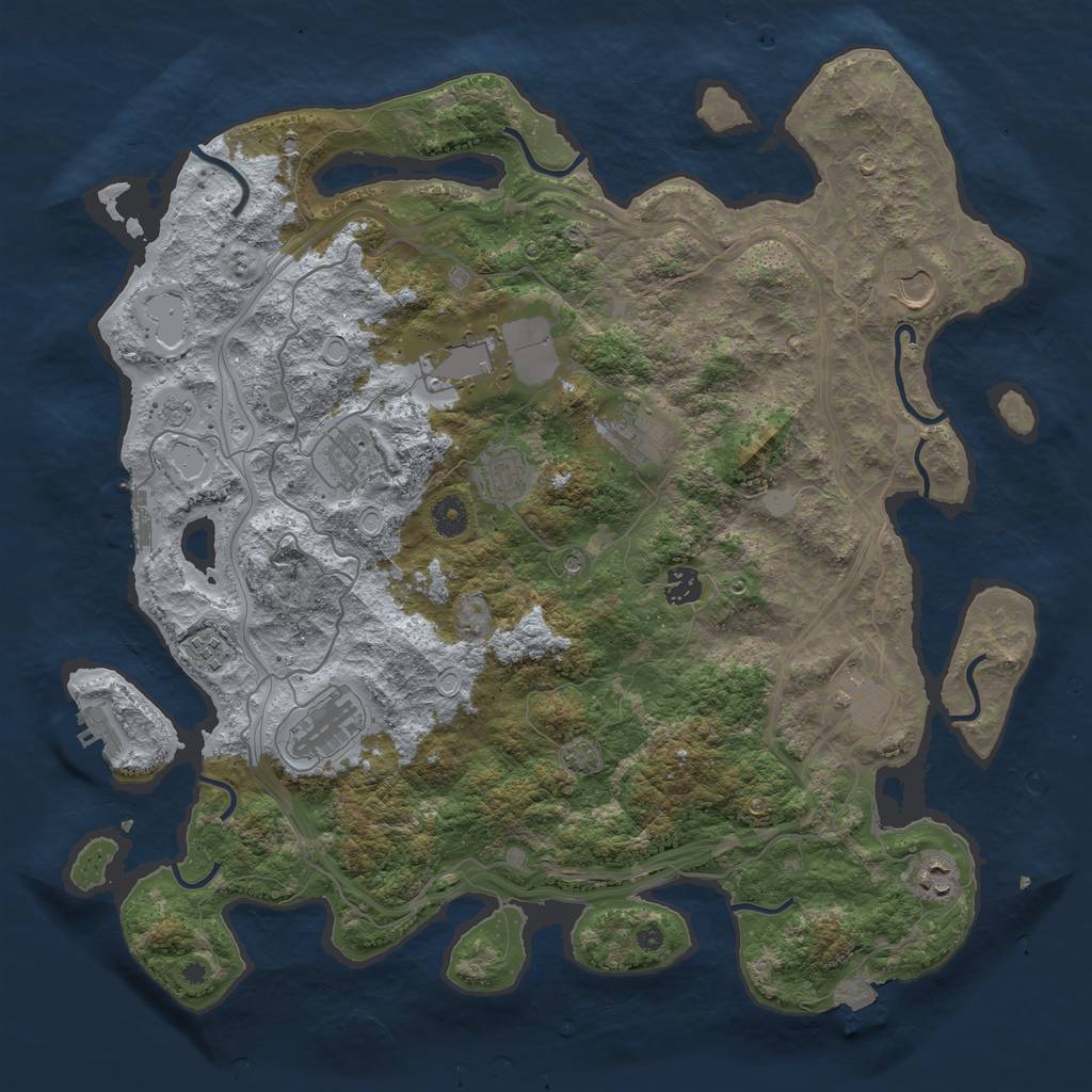Rust Map: Procedural Map, Size: 4250, Seed: 138005602, 18 Monuments