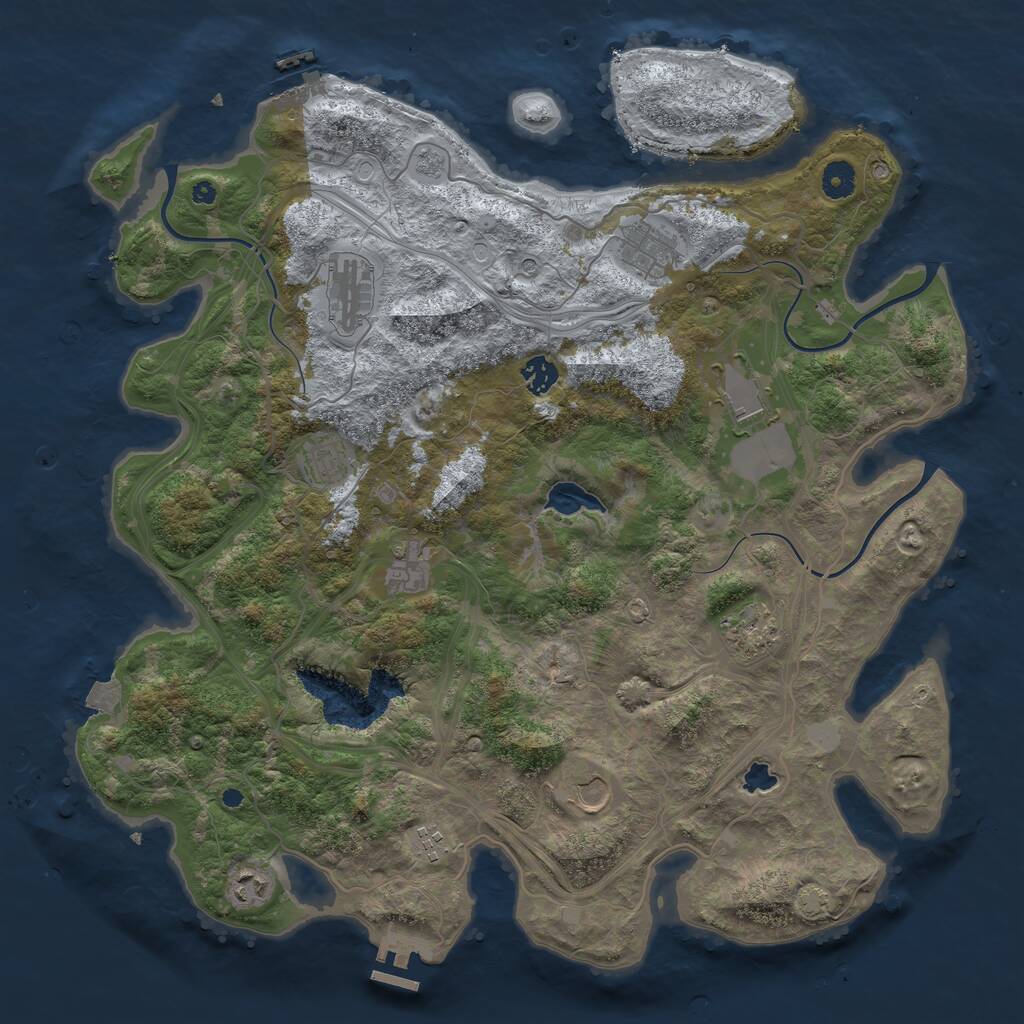 Rust Map: Procedural Map, Size: 4250, Seed: 1389063039, 16 Monuments