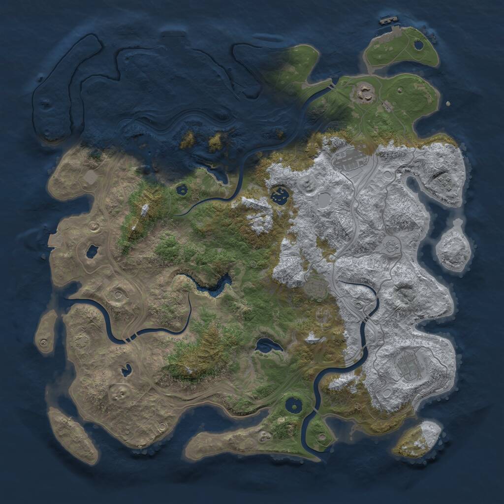 Rust Map: Procedural Map, Size: 4500, Seed: 1315021971, 13 Monuments