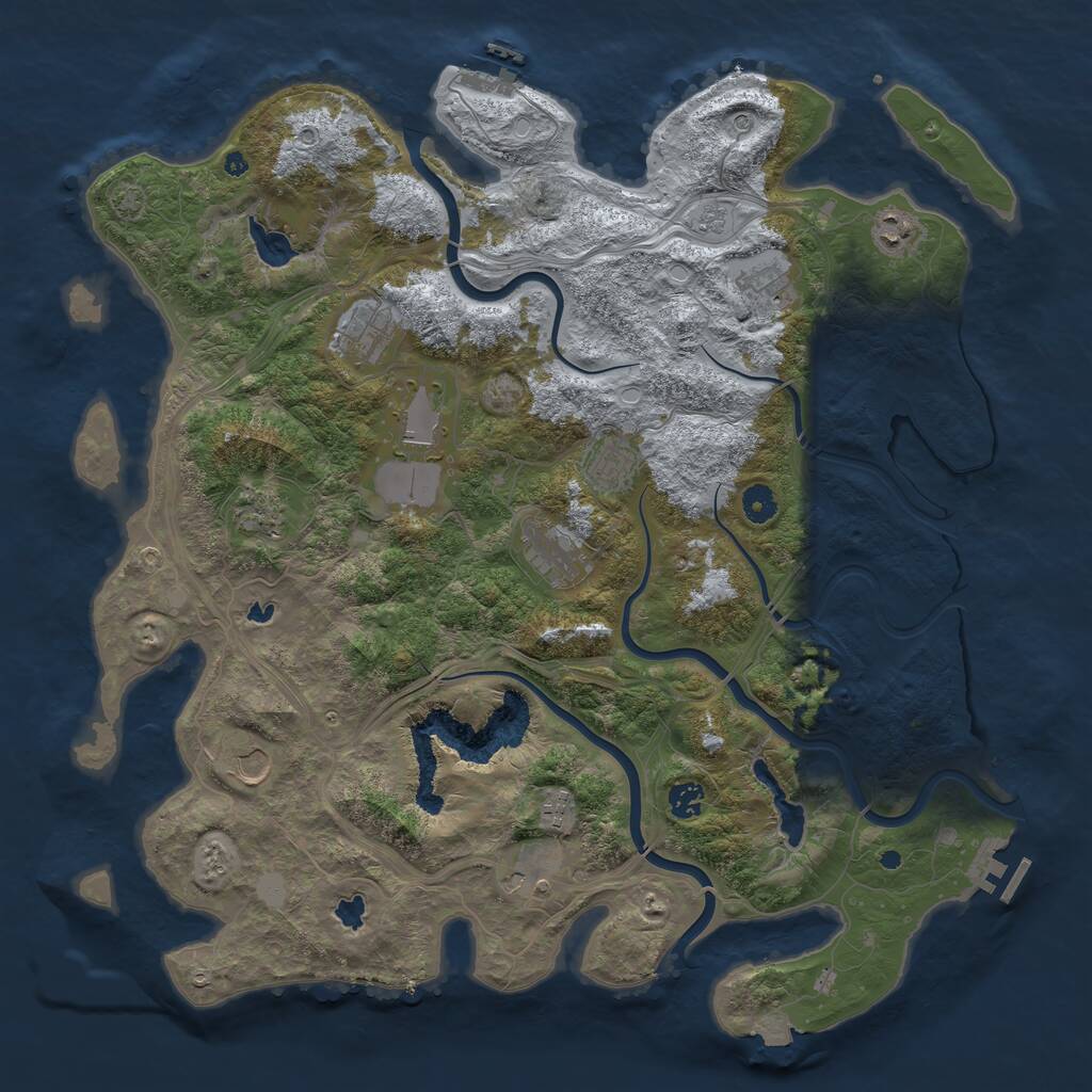 Rust Map: Procedural Map, Size: 4500, Seed: 1544258464, 17 Monuments