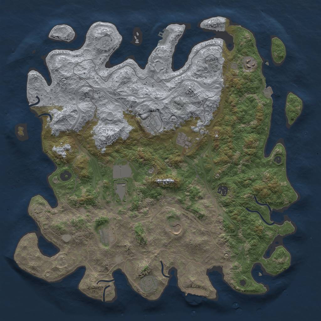 Rust Map: Procedural Map, Size: 4500, Seed: 23534626, 17 Monuments