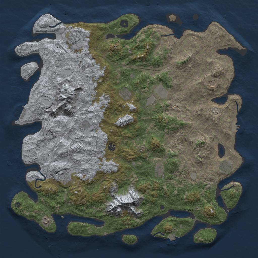 Rust Map: Procedural Map, Size: 5000, Seed: 857472675, 19 Monuments