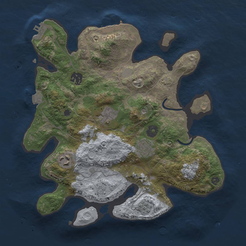 Rust Map: Procedural Map, Size: 3000, Seed: 445302540, 13 Monuments