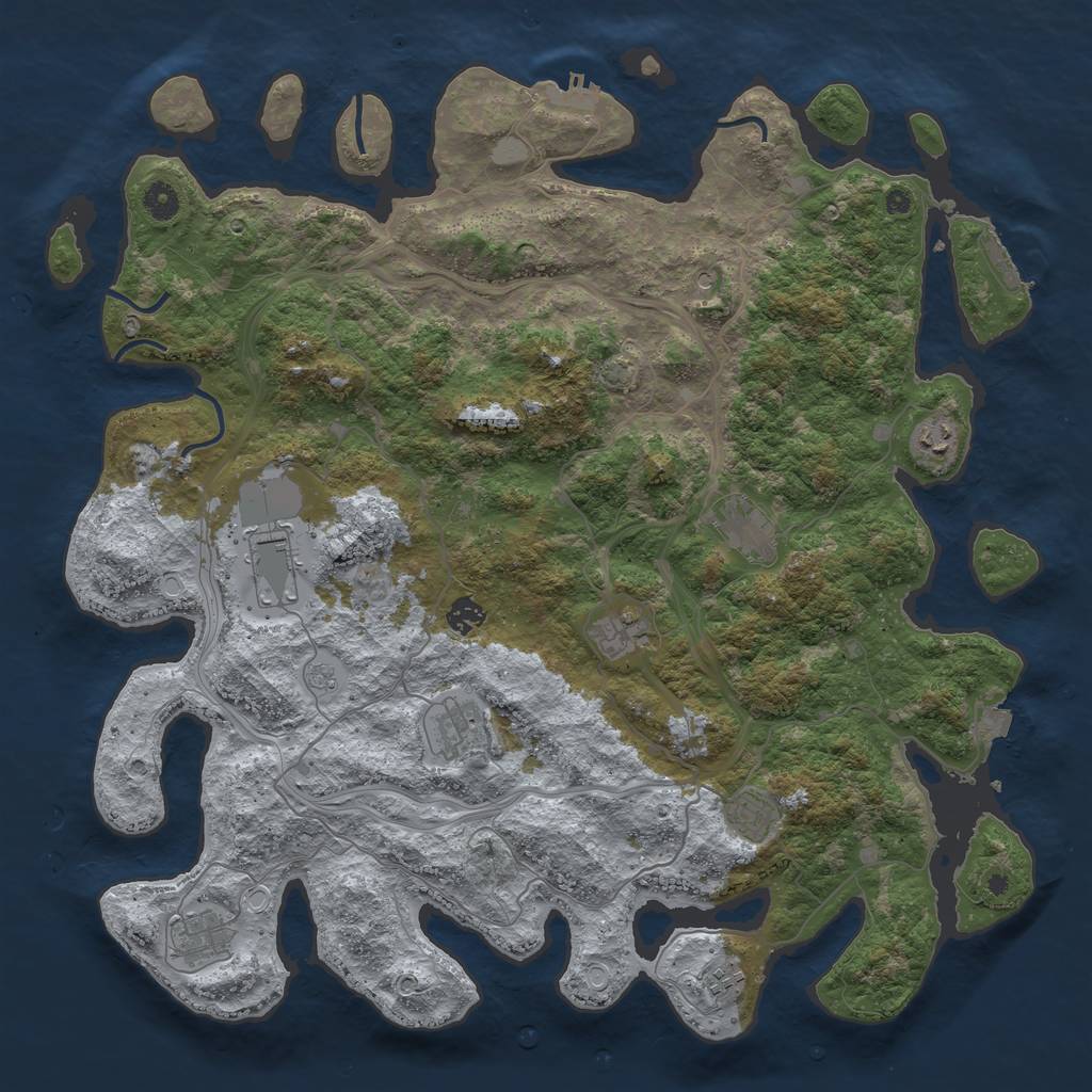 Rust Map: Procedural Map, Size: 4500, Seed: 831848912, 17 Monuments