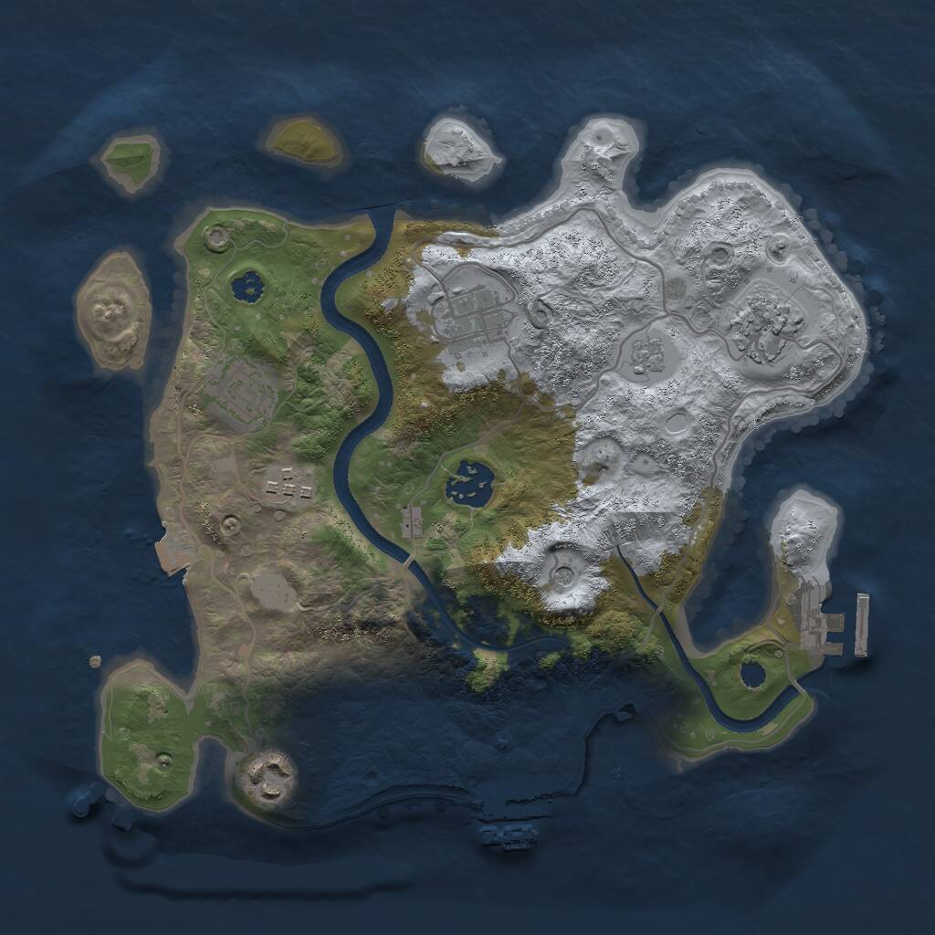 Rust Map: Procedural Map, Size: 3000, Seed: 665680782, 11 Monuments