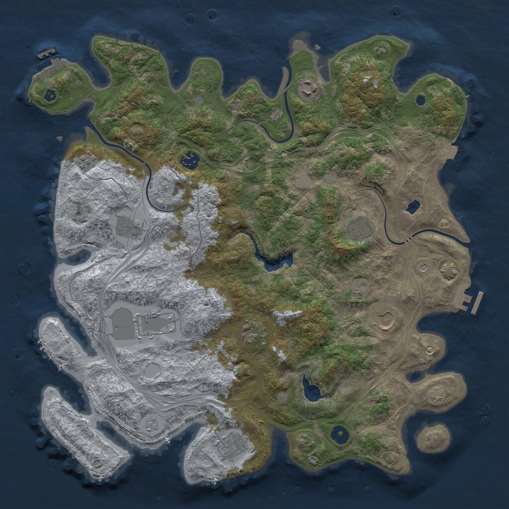 Rust Map: Procedural Map, Size: 4250, Seed: 1675037392, 15 Monuments