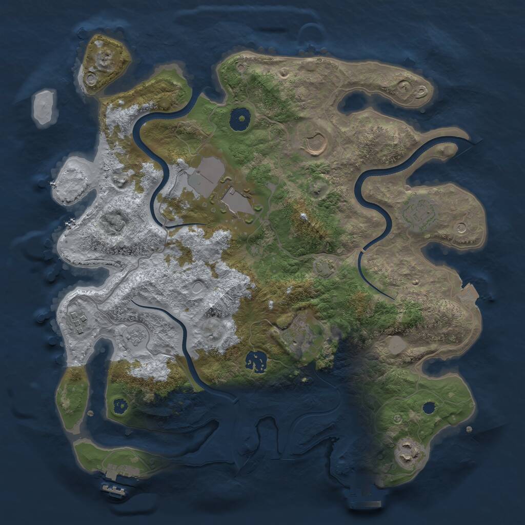 Rust Map: Procedural Map, Size: 3500, Seed: 1375538937, 13 Monuments