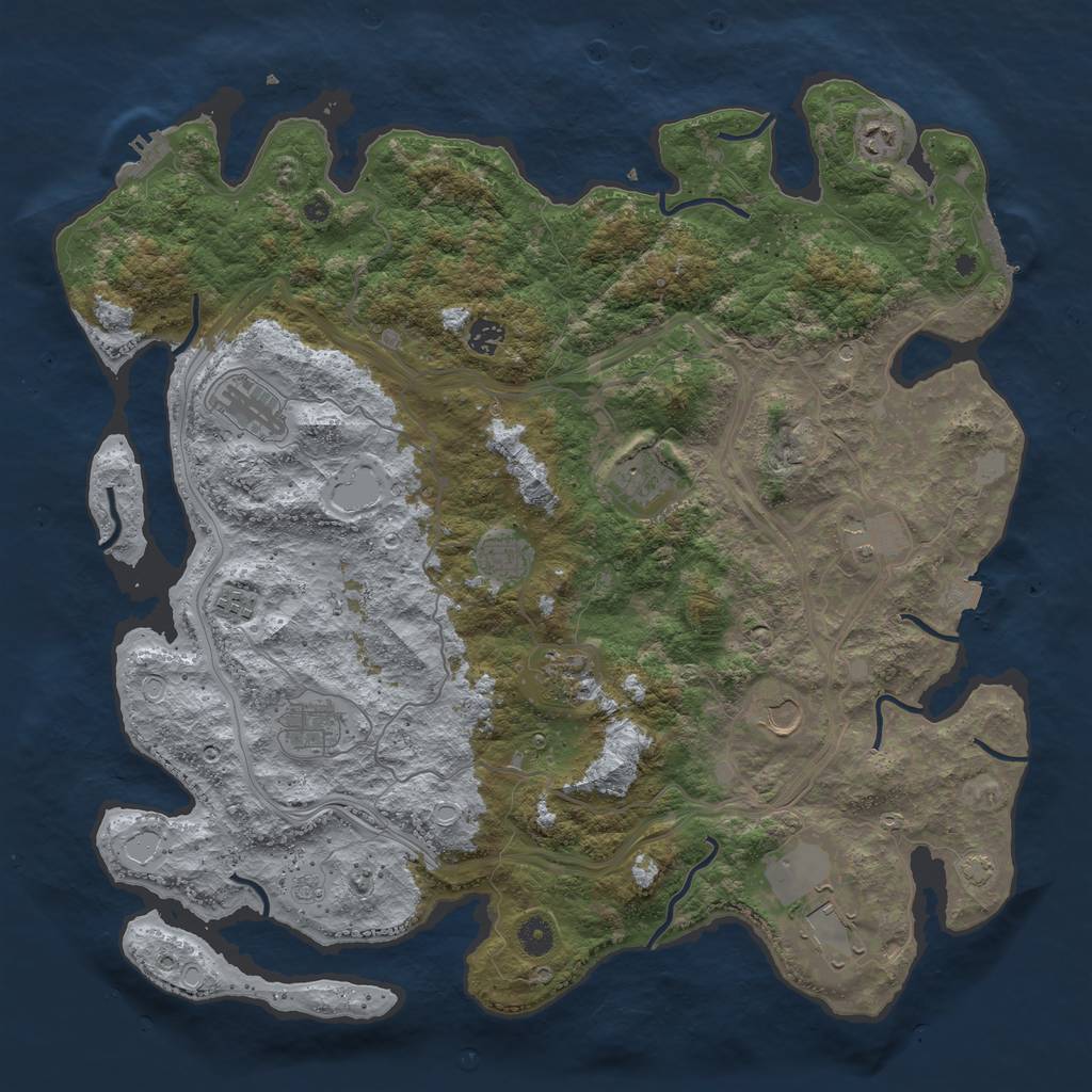 Rust Map: Procedural Map, Size: 4500, Seed: 13467, 19 Monuments