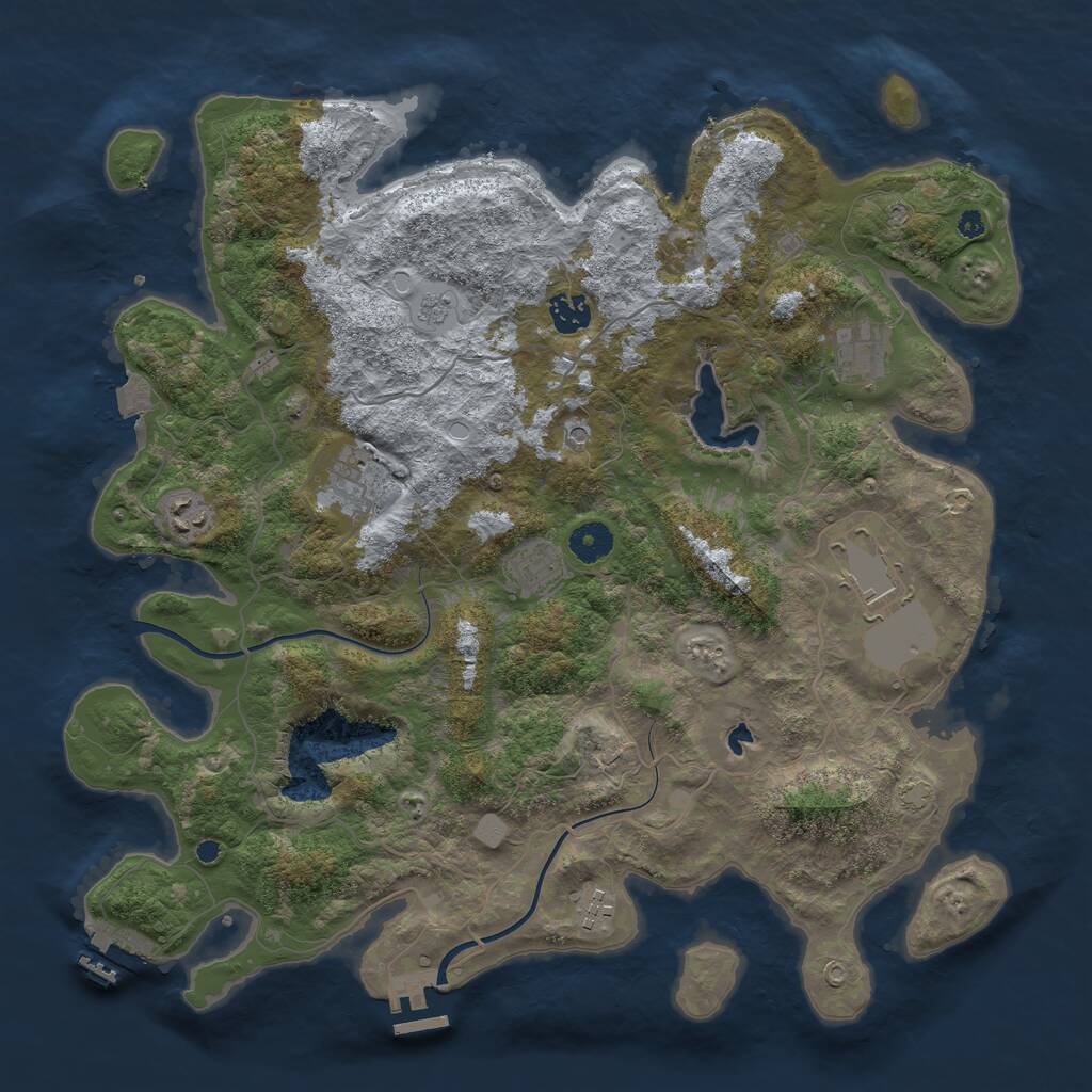 Rust Map: Procedural Map, Size: 4000, Seed: 598651577, 13 Monuments