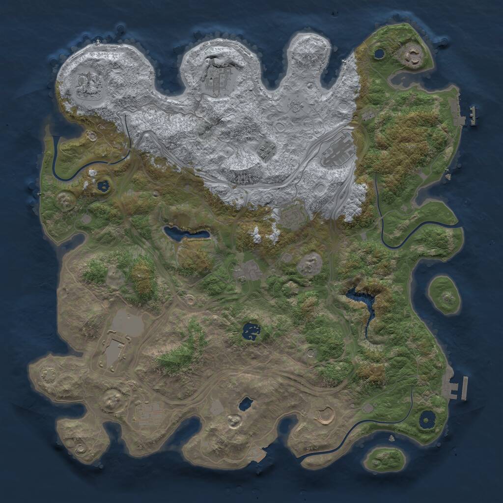 Rust Map: Procedural Map, Size: 4250, Seed: 811078618, 17 Monuments