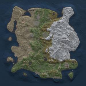 Thumbnail Rust Map: Procedural Map, Size: 3600, Seed: 93, 17 Monuments