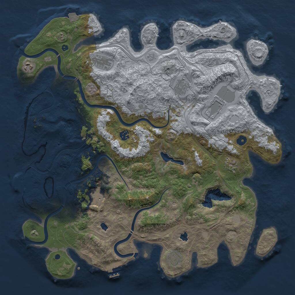 Rust Map: Procedural Map, Size: 4500, Seed: 1745446503, 15 Monuments