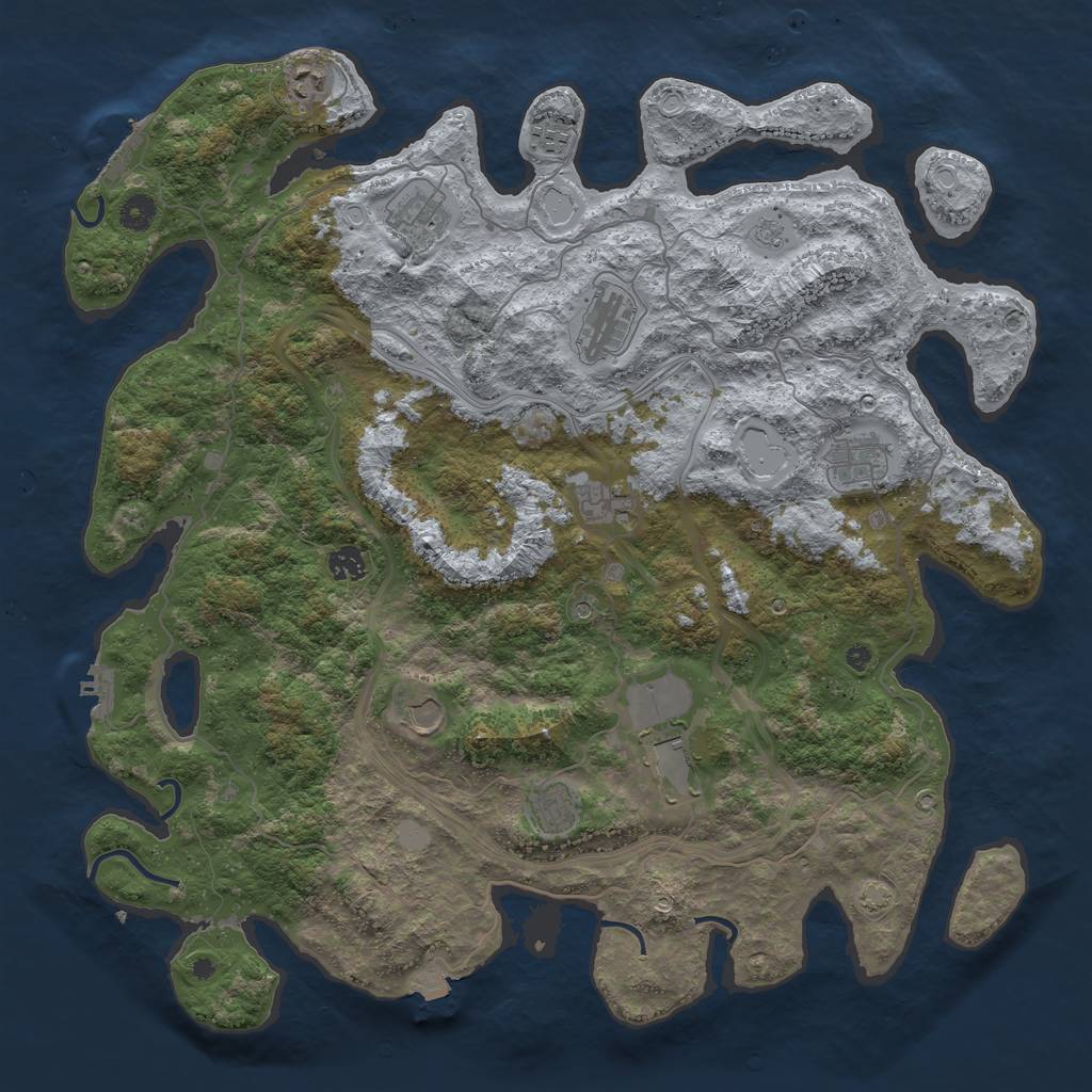 Rust Map: Procedural Map, Size: 4500, Seed: 1745446503, 18 Monuments