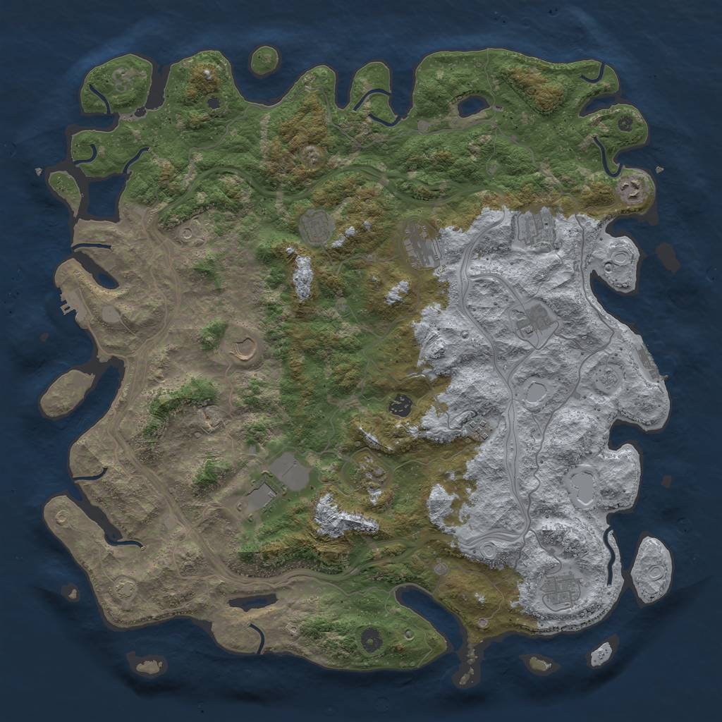 Rust Map: Procedural Map, Size: 4800, Seed: 6435678, 19 Monuments