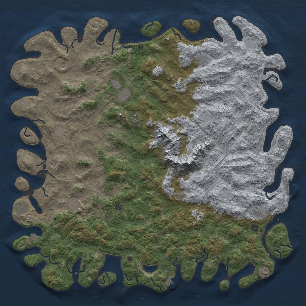 Rust Map: Procedural Map, Size: 6000, Seed: 17672, 19 Monuments