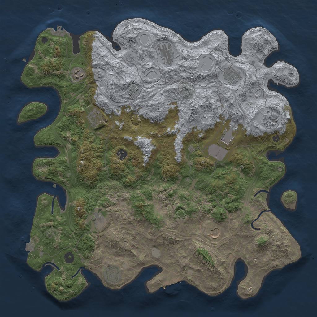 Rust Map: Procedural Map, Size: 4500, Seed: 1380251553, 19 Monuments
