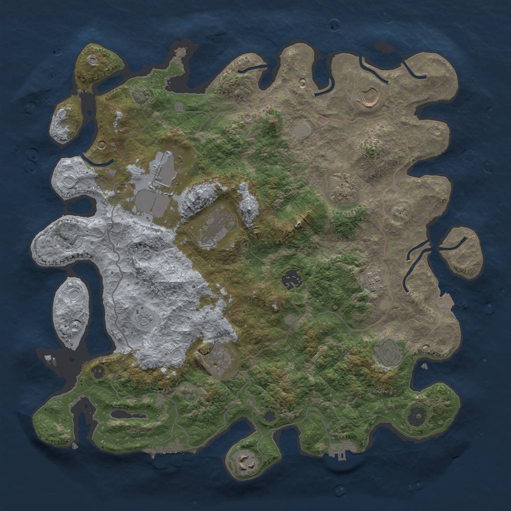 Rust Map: Procedural Map, Size: 4000, Seed: 1487524876, 17 Monuments