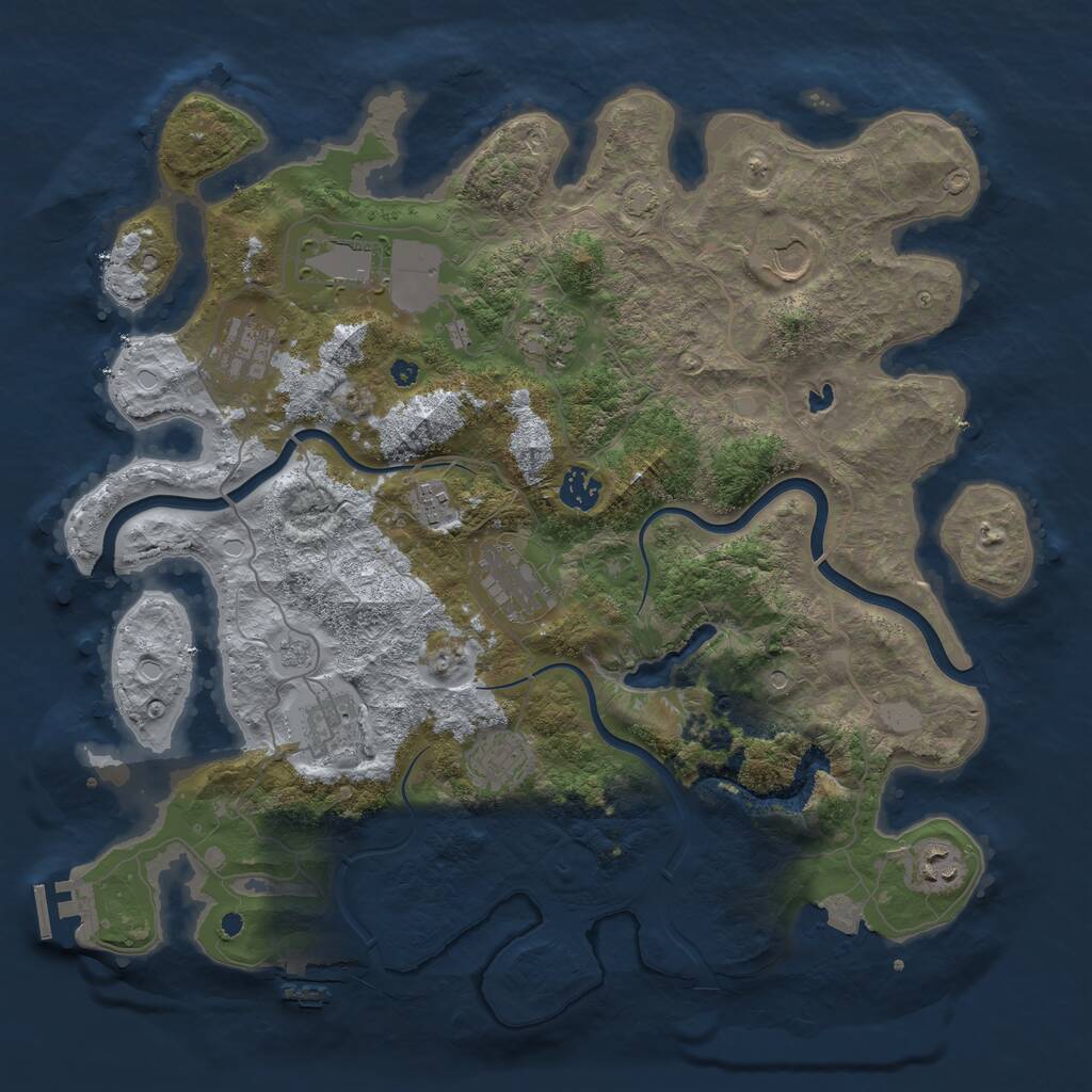 Rust Map: Procedural Map, Size: 4000, Seed: 1487524876, 16 Monuments