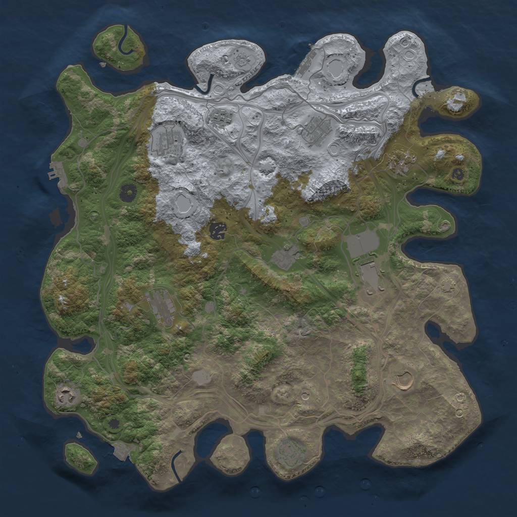 Rust Map: Procedural Map, Size: 4253, Seed: 1575382513, 19 Monuments
