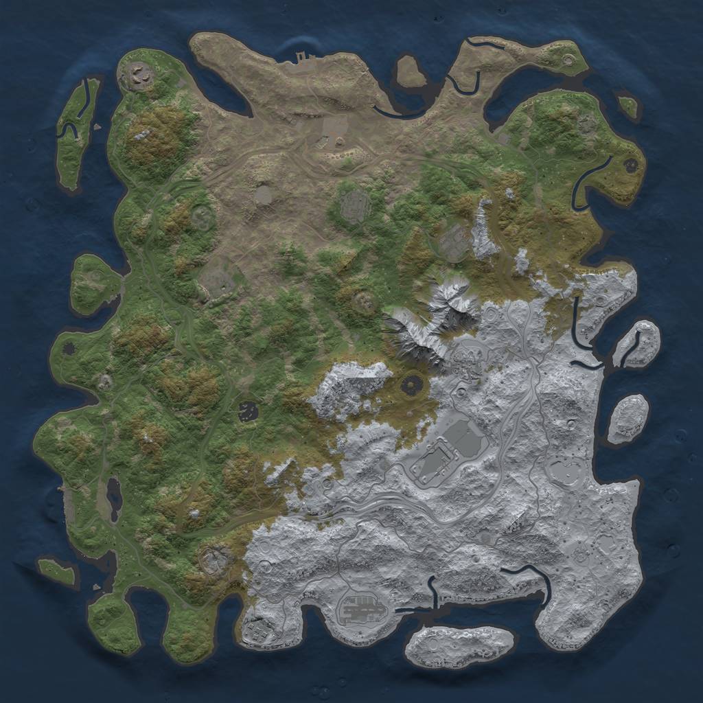 Rust Map: Procedural Map, Size: 5000, Seed: 1659922245, 18 Monuments