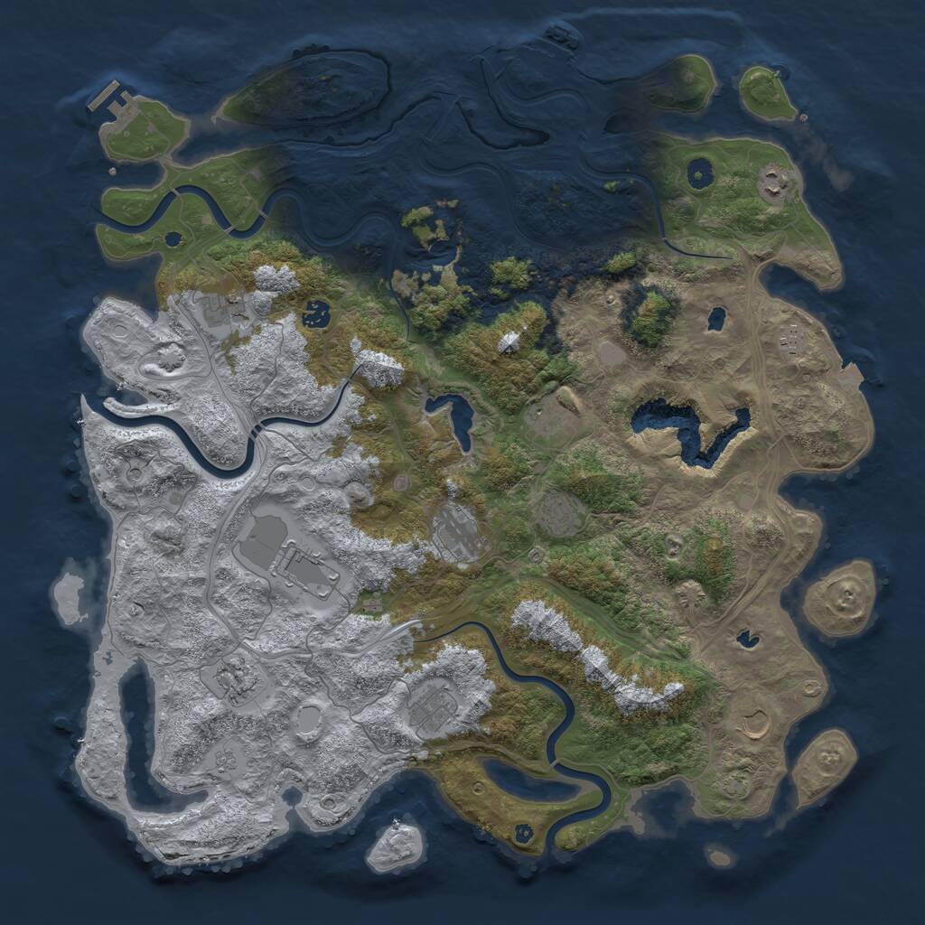 Rust Map: Procedural Map, Size: 4800, Seed: 1322210625, 17 Monuments