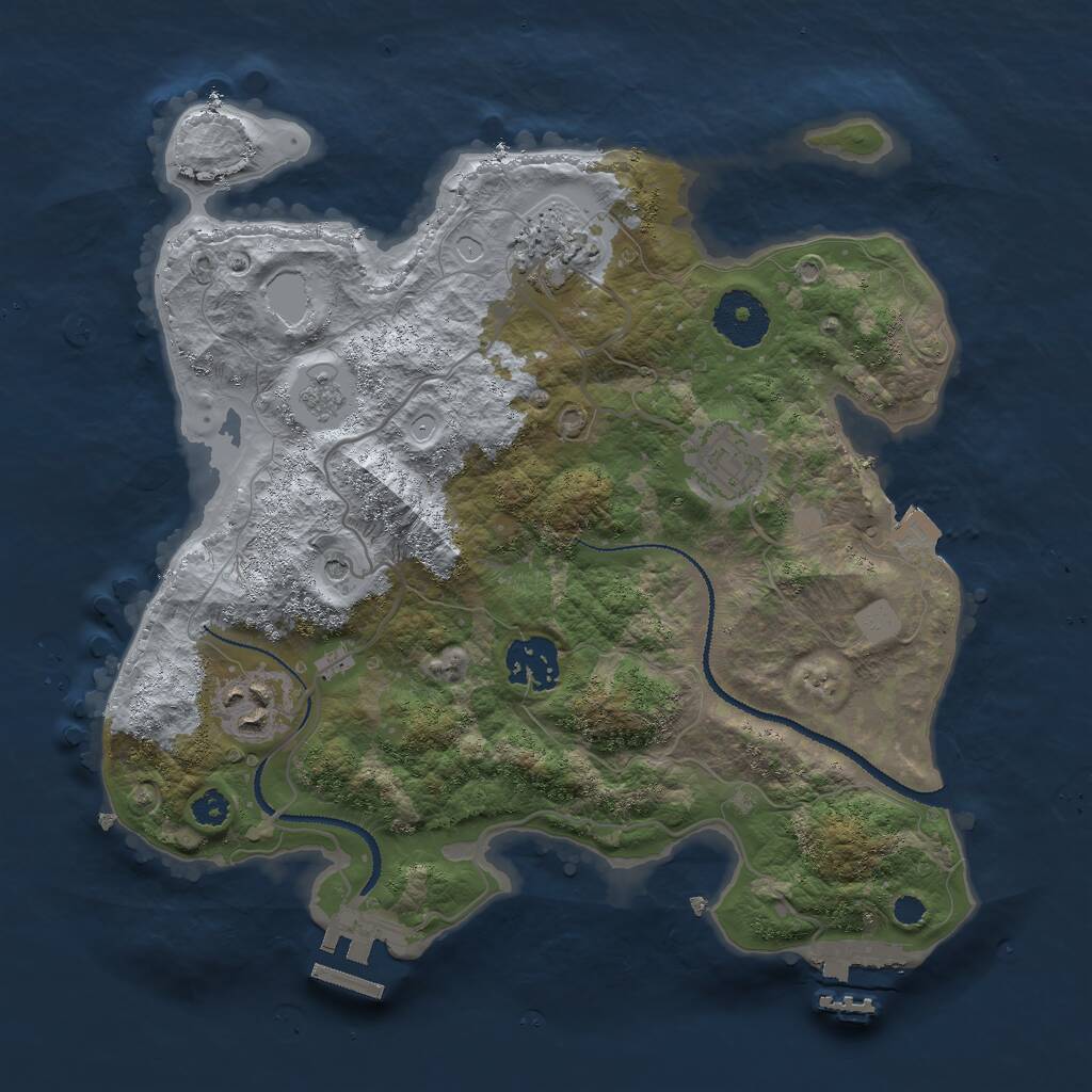 Rust Map: Procedural Map, Size: 3000, Seed: 5478, 9 Monuments