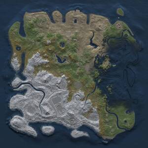 Thumbnail Rust Map: Procedural Map, Size: 4500, Seed: 1340094369, 16 Monuments