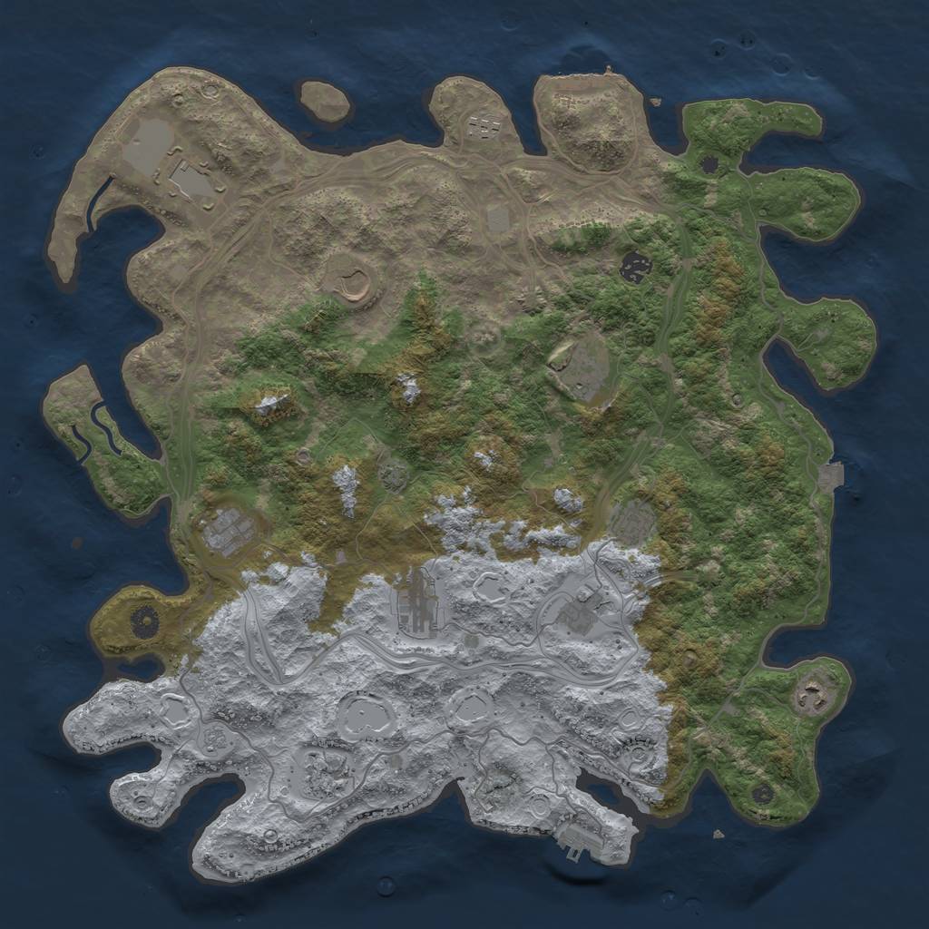 Rust Map: Procedural Map, Size: 4500, Seed: 743115163, 19 Monuments