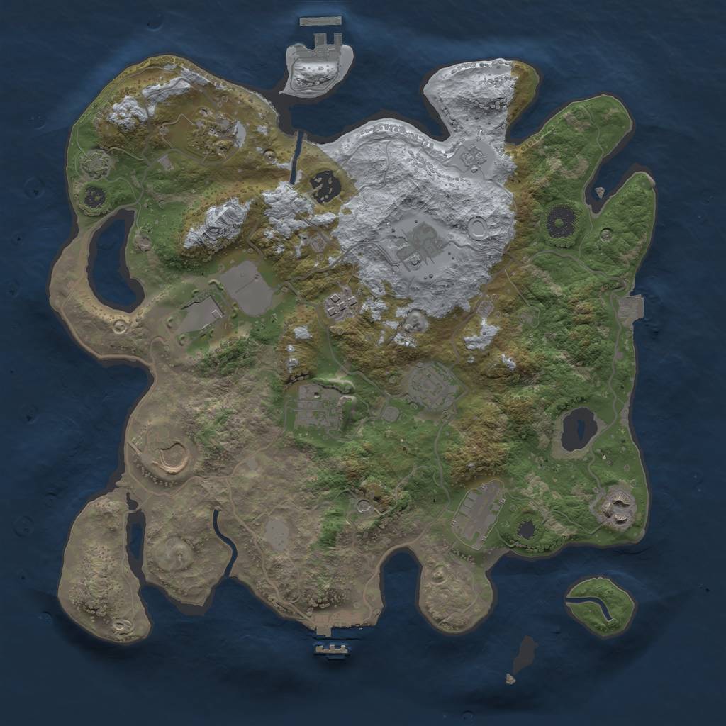 Rust Map: Procedural Map, Size: 3500, Seed: 96969612, 18 Monuments