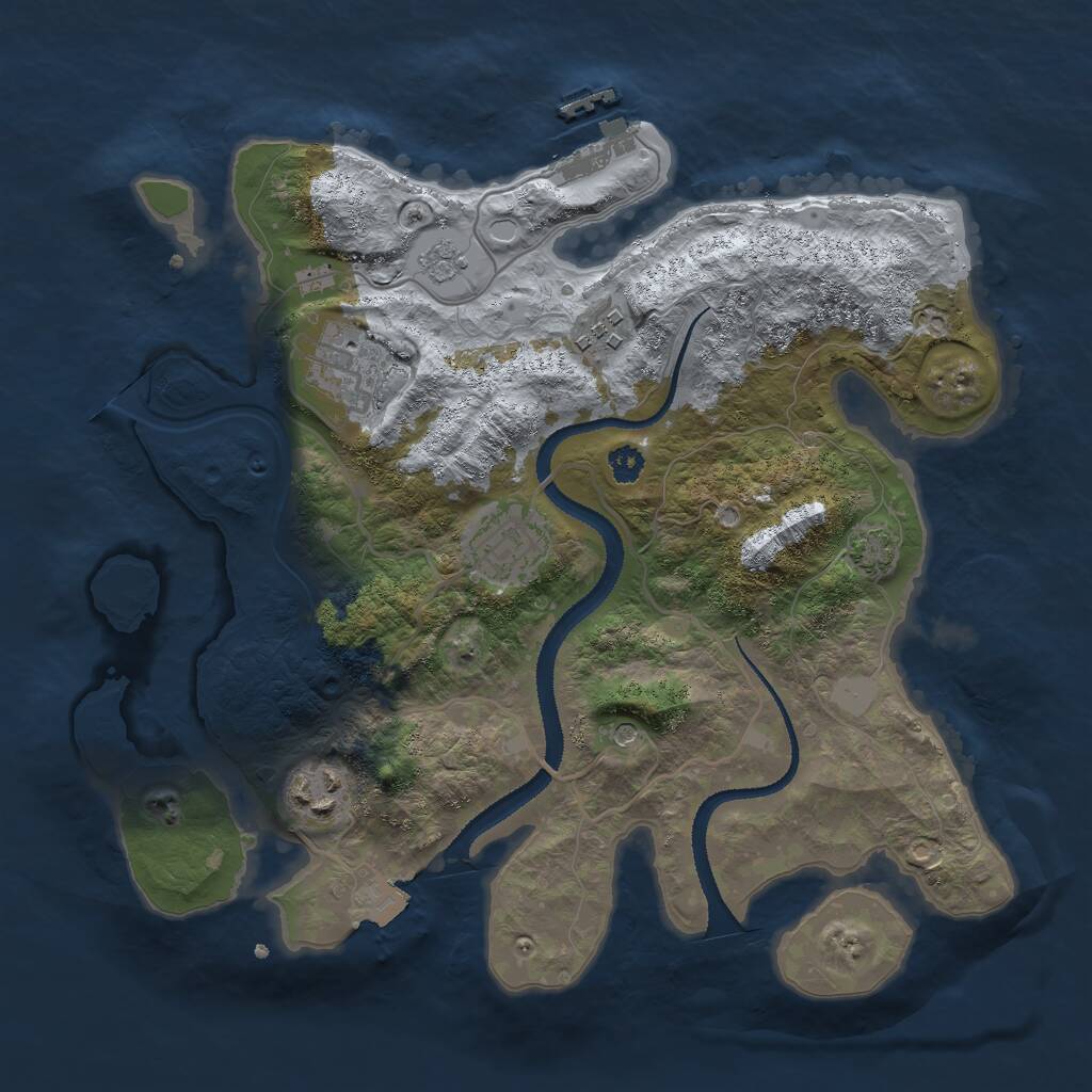 Rust Map: Procedural Map, Size: 3000, Seed: 1536419007, 9 Monuments