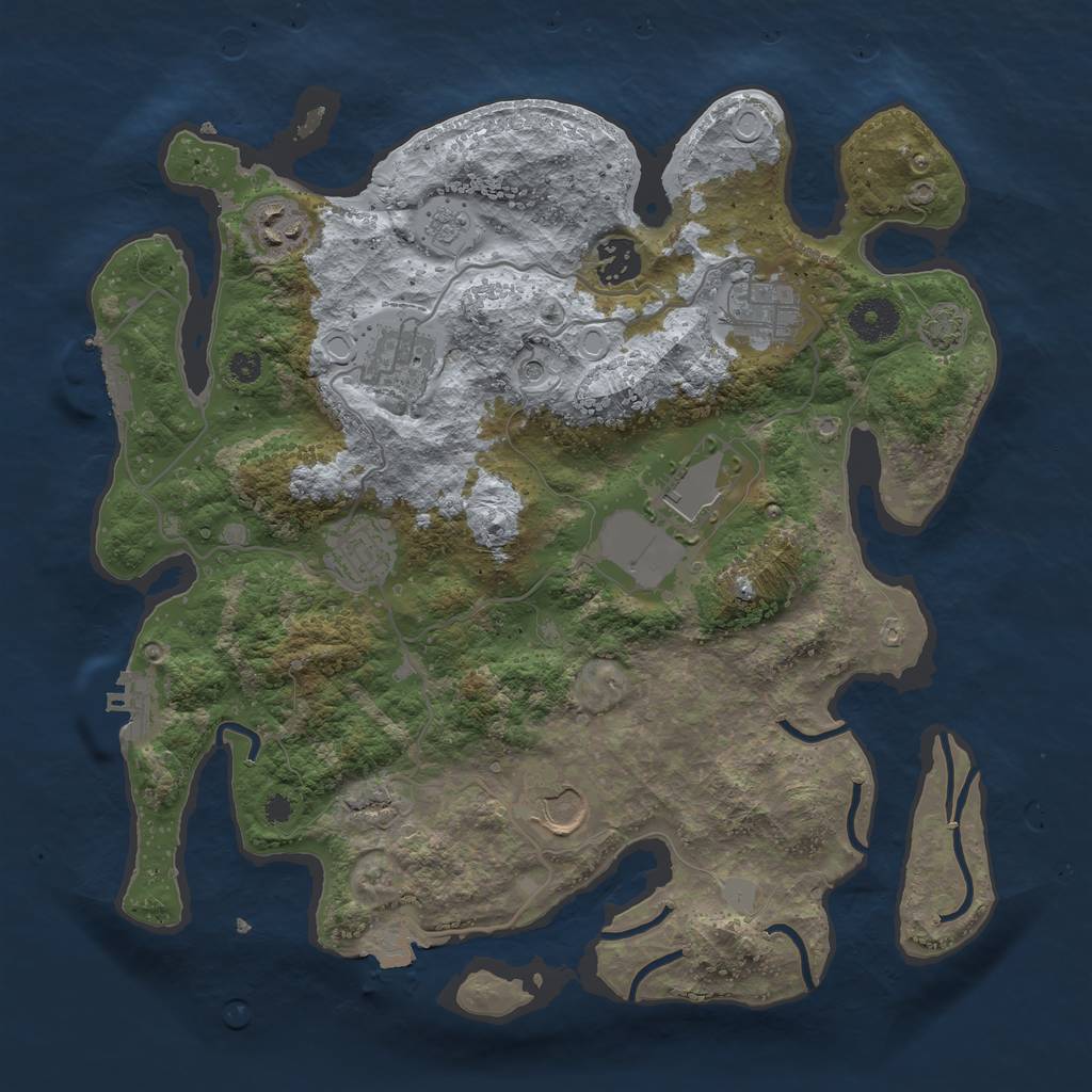 Rust Map: Procedural Map, Size: 3500, Seed: 357251234, 15 Monuments