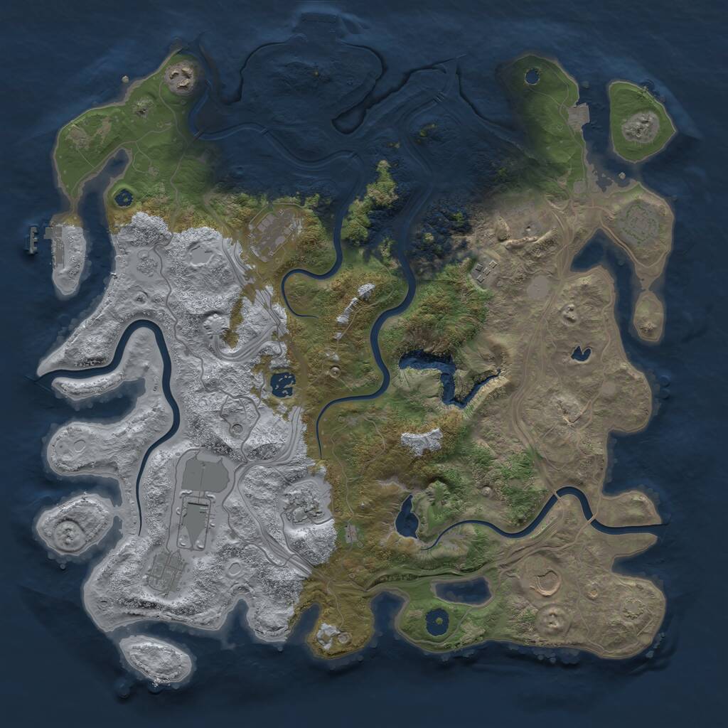 Rust Map: Procedural Map, Size: 4250, Seed: 359450376, 16 Monuments
