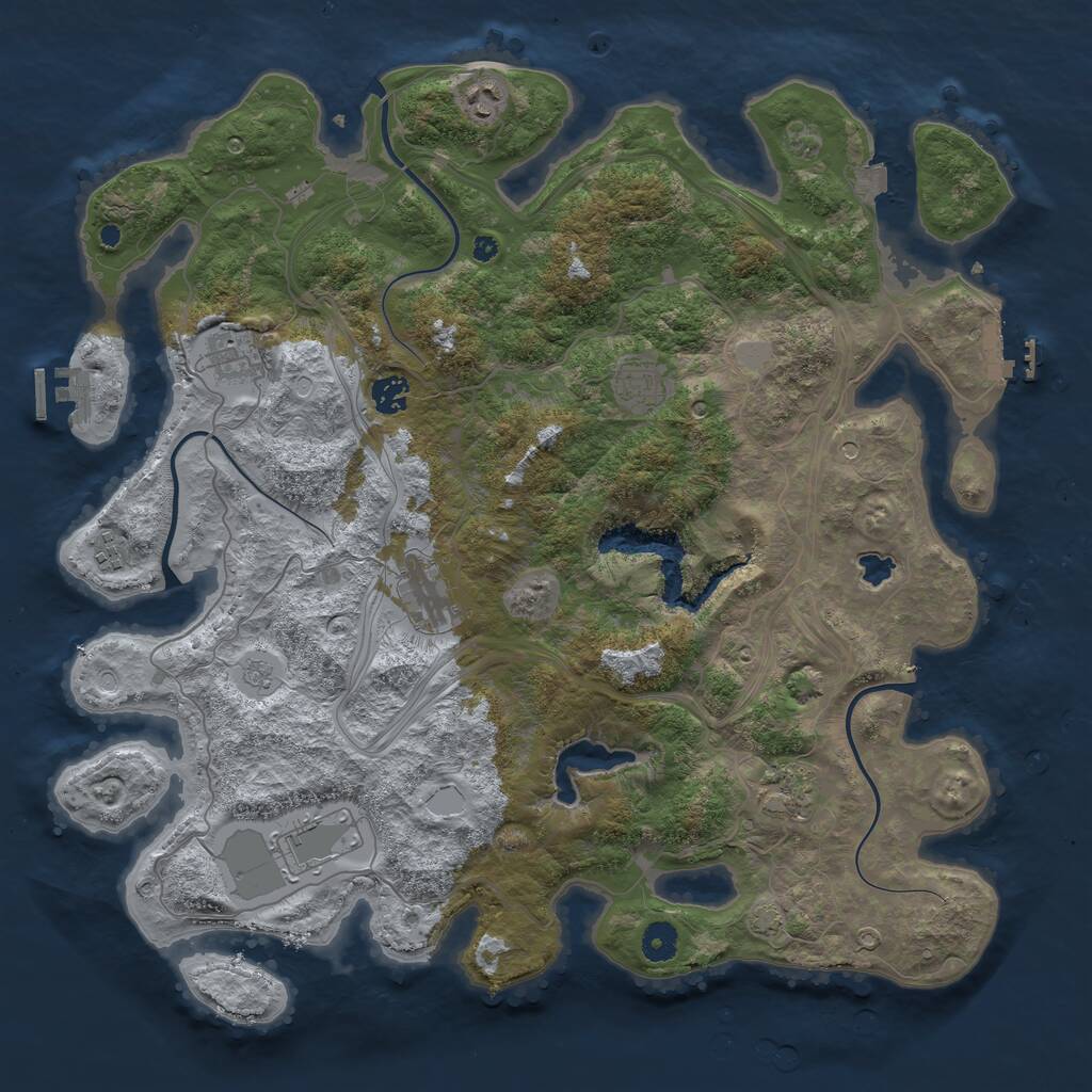 Rust Map: Procedural Map, Size: 4250, Seed: 359450376, 14 Monuments