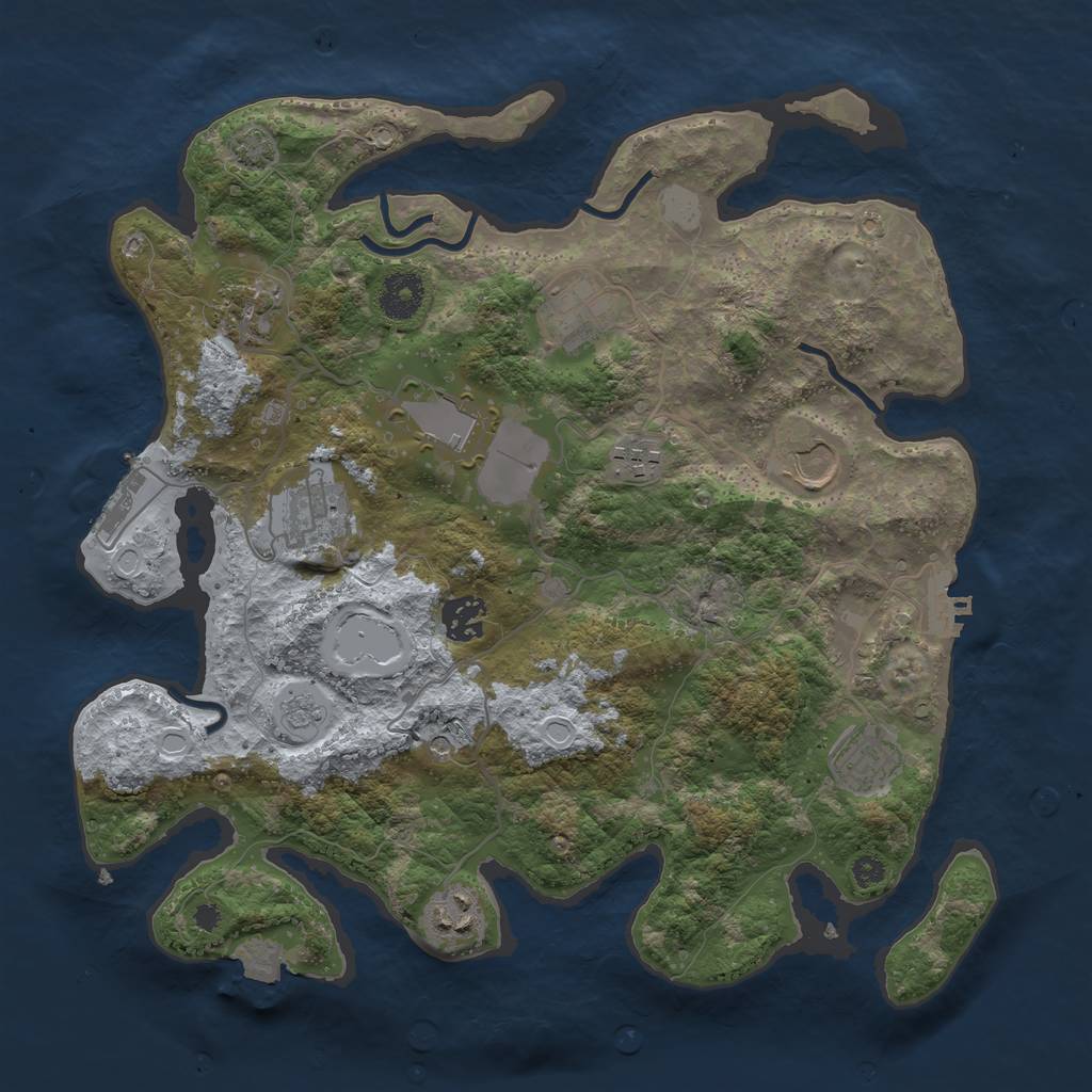 Rust Map: Procedural Map, Size: 3500, Seed: 1606696211, 17 Monuments