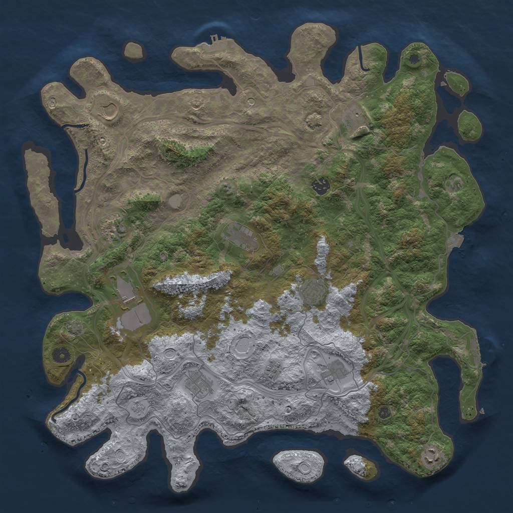 Rust Map: Procedural Map, Size: 4500, Seed: 2000000, 19 Monuments
