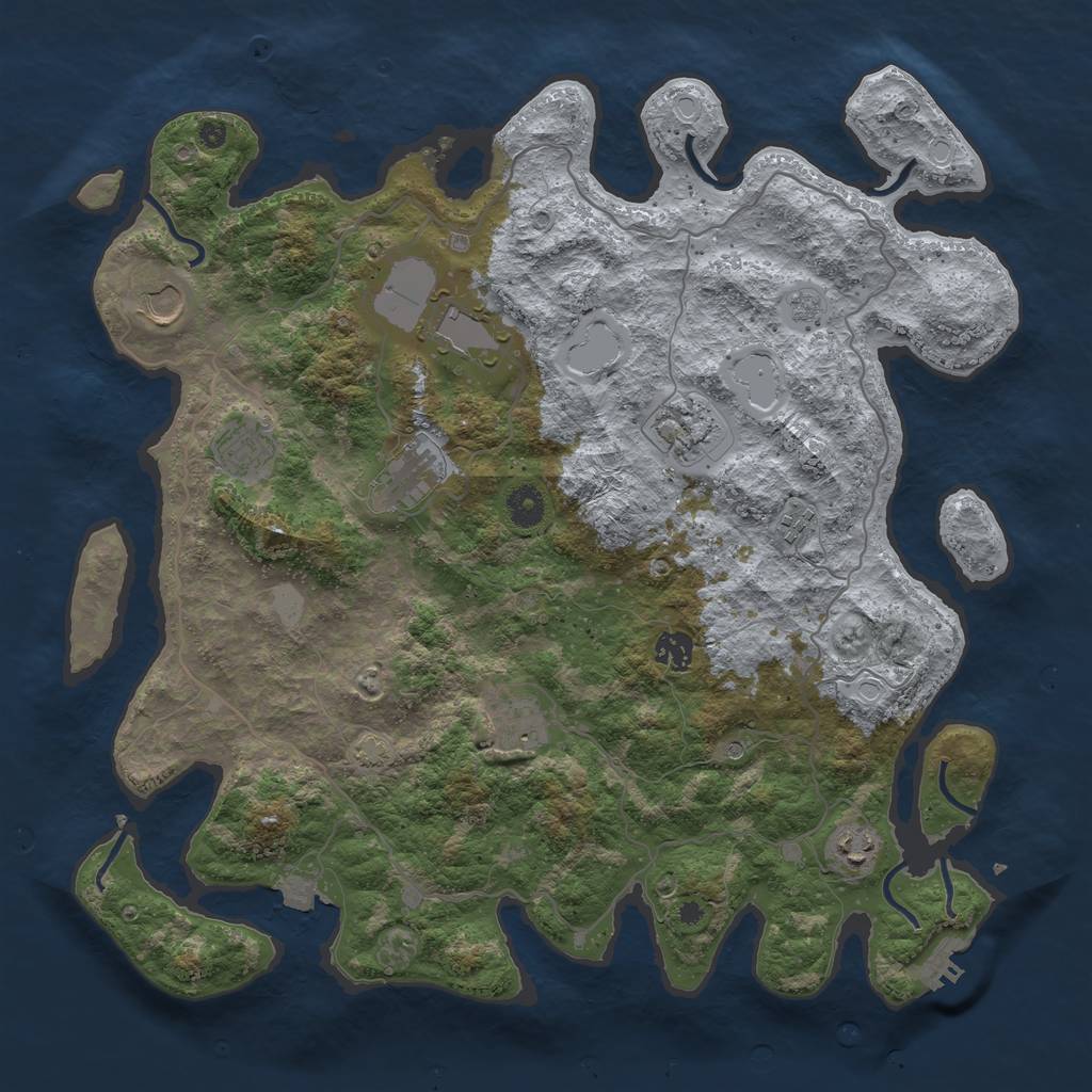 Rust Map: Procedural Map, Size: 4100, Seed: 60373, 16 Monuments