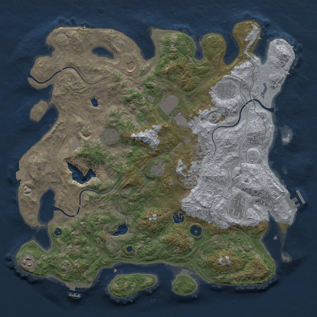 Rust Map: Procedural Map, Size: 4262, Seed: 35216832, 15 Monuments