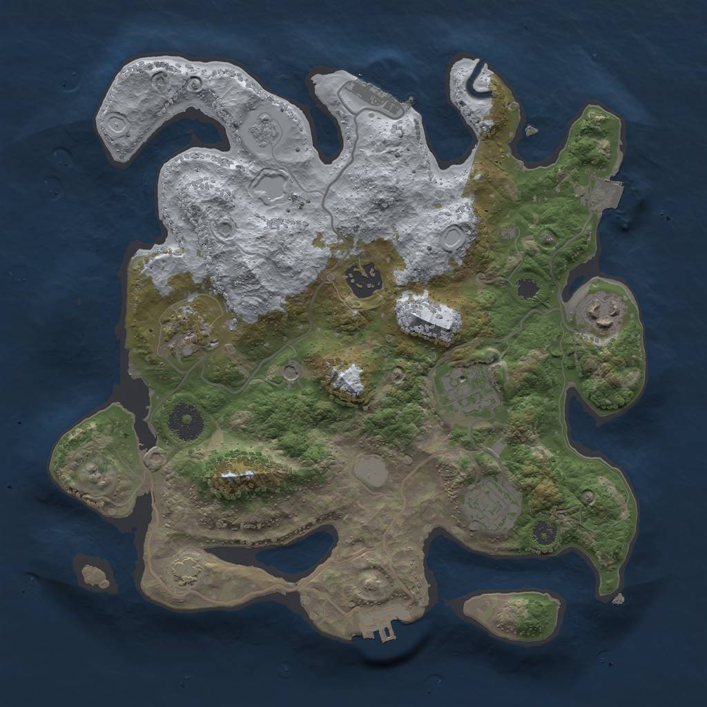 Rust Map: Procedural Map, Size: 3000, Seed: 22870, 13 Monuments