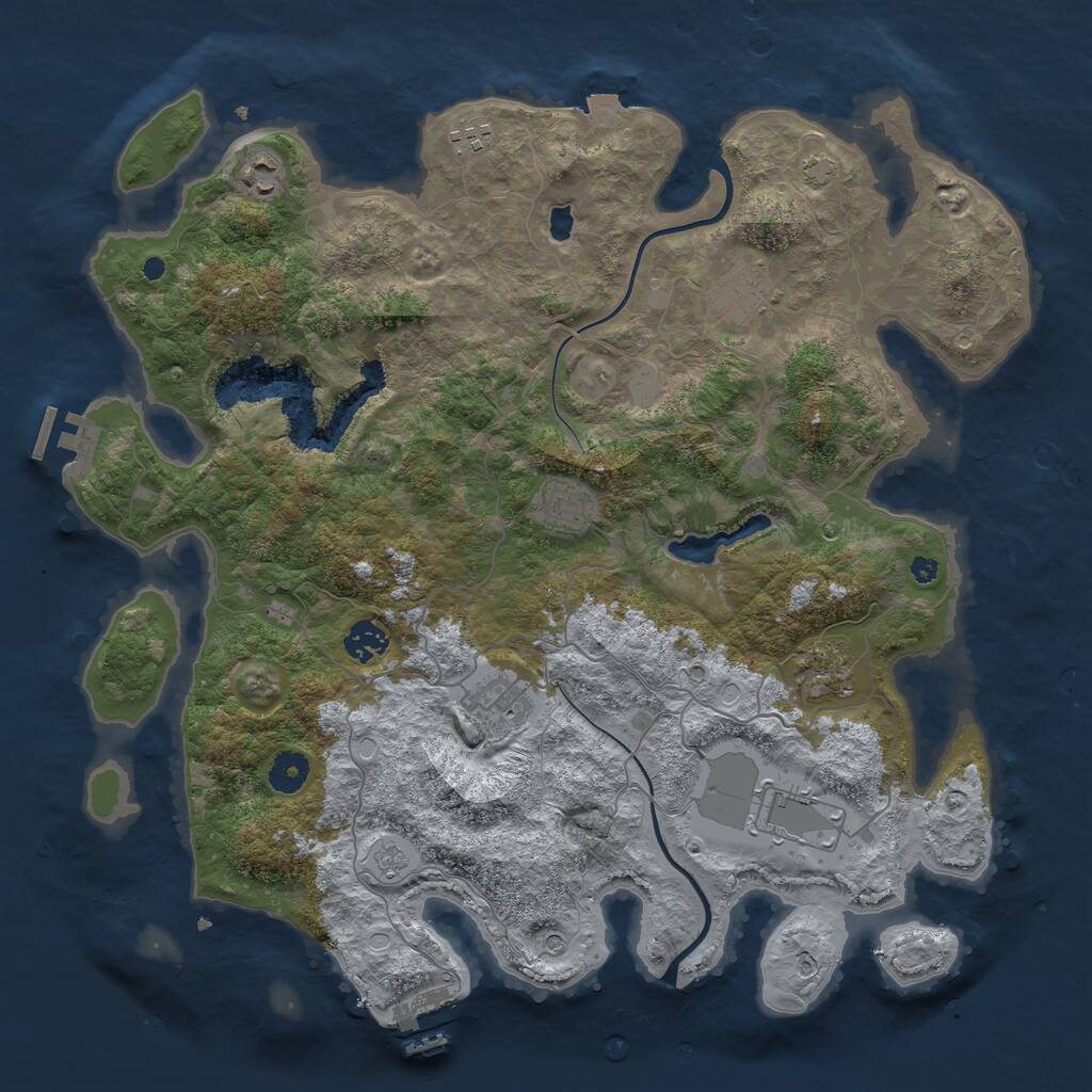 Rust Map: Procedural Map, Size: 4000, Seed: 69976, 14 Monuments