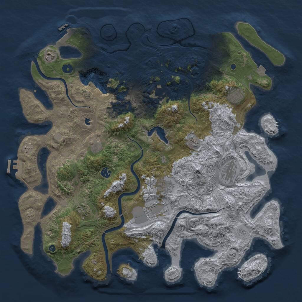 Rust Map: Procedural Map, Size: 4500, Seed: 7062023, 16 Monuments