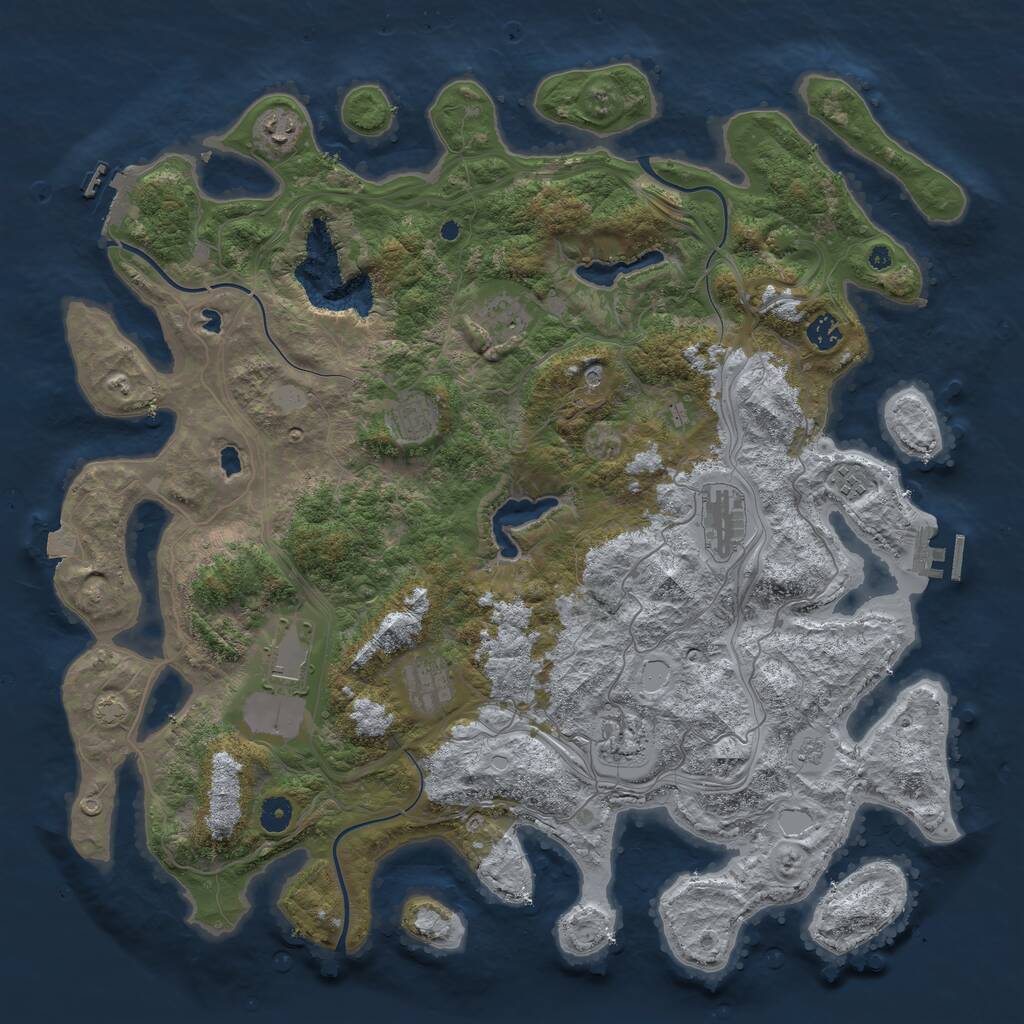 Rust Map: Procedural Map, Size: 4500, Seed: 7062023, 15 Monuments