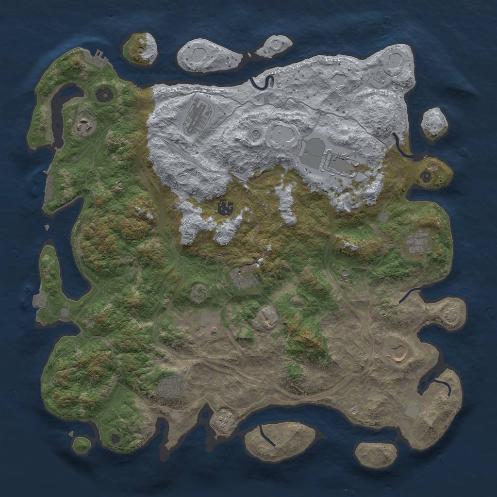 Rust Map: Procedural Map, Size: 4500, Seed: 39851, 18 Monuments