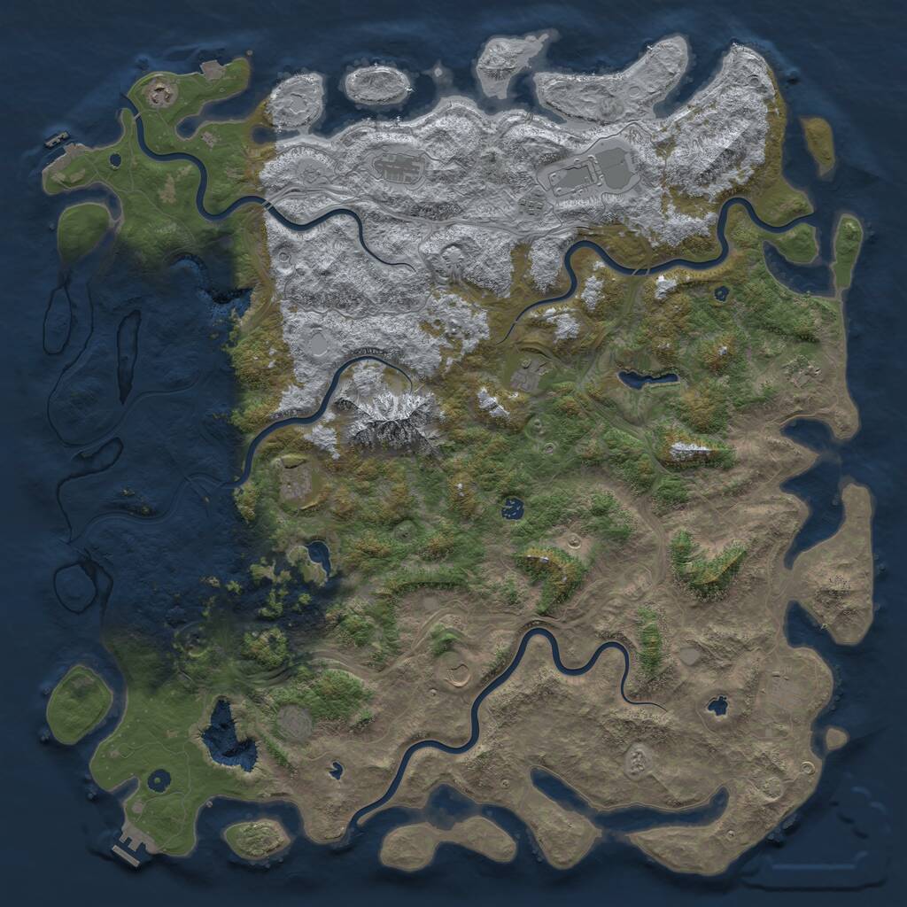 Rust Map: Procedural Map, Size: 6000, Seed: 1571746971, 17 Monuments