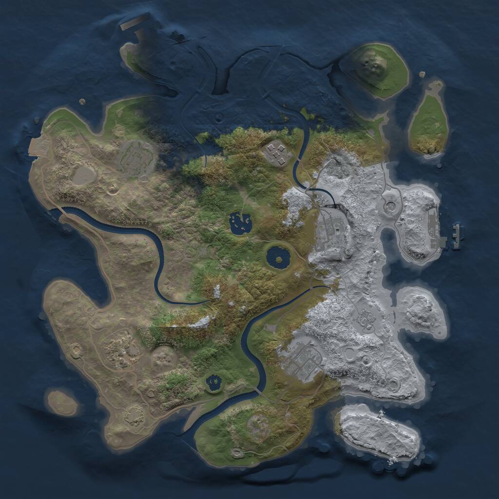 Rust Map: Procedural Map, Size: 3200, Seed: 1786040, 12 Monuments