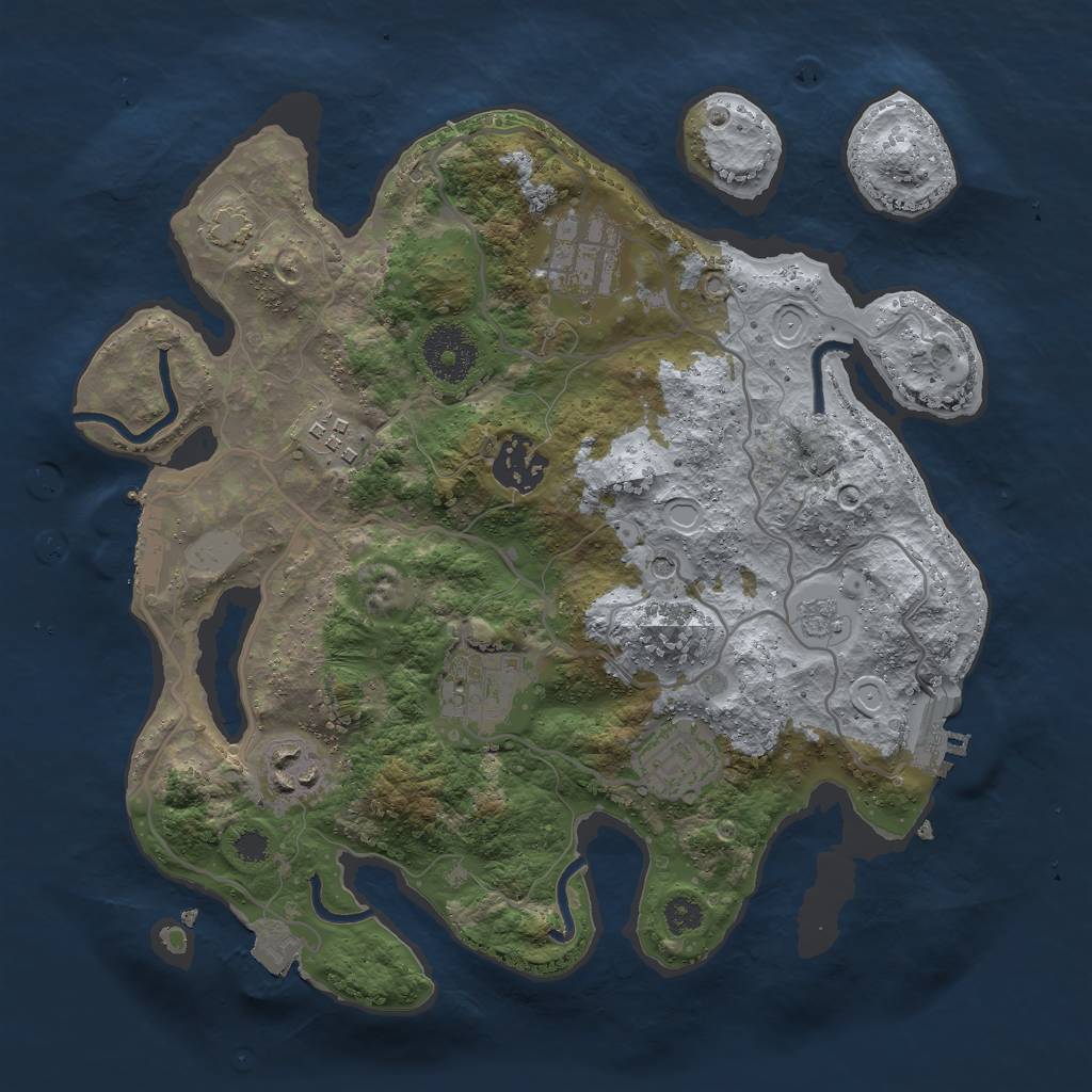 Rust Map: Procedural Map, Size: 3000, Seed: 1142422332, 14 Monuments